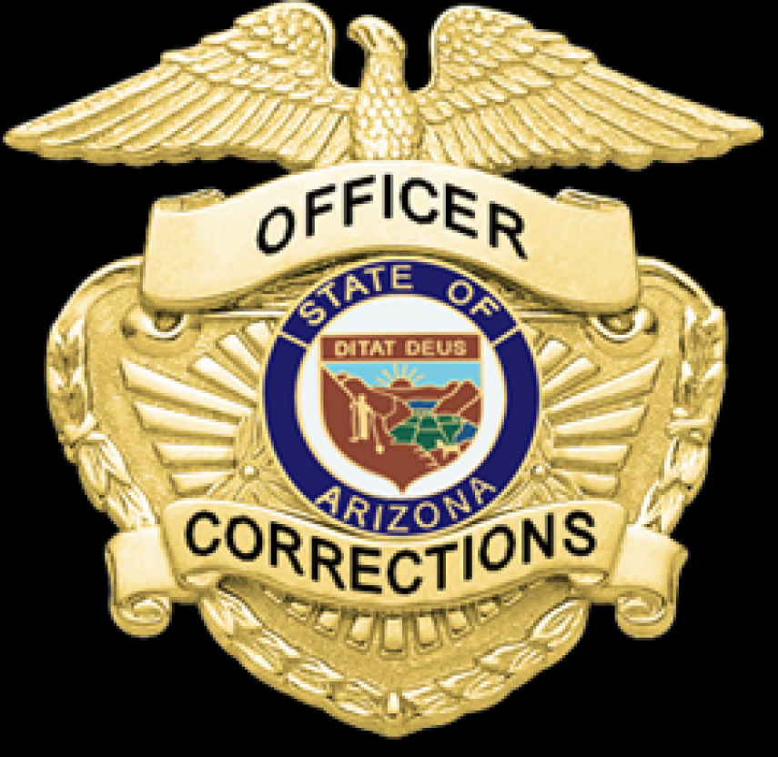 ARIZONA DEPARTMENT OF CORRECTIONS, AZ DOC CAMPAIGN HAT BADGE.